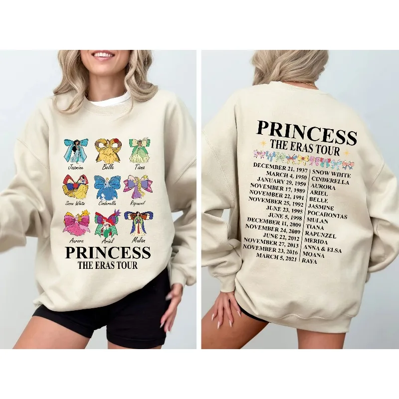 

Толстовка с бантом «Принцесса Диснея», женская толстовка с капюшоном «Принцесса Диснея», новый зимний стиль, подходит для мужчин и женщин