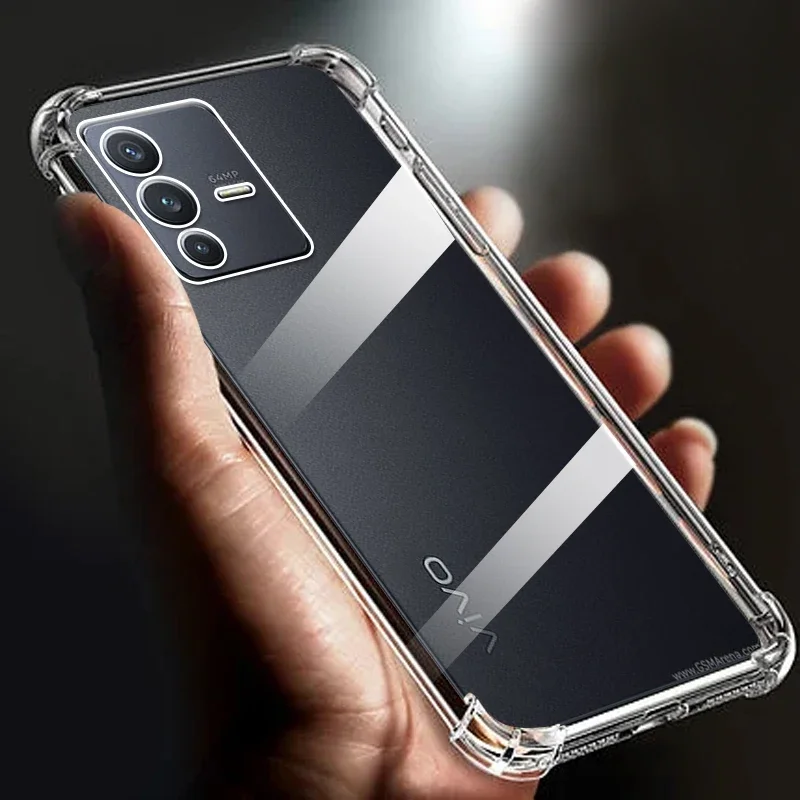 

Thickened Airbag Shockproof Clear Soft Tpu Phone Case For Vivo V23 5g case Transparent Back Cover for S 12 V 23 funda S12 cases