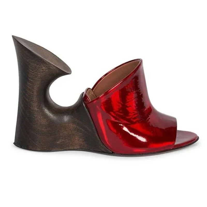 

Тапочки без шнуровки в странном стиле на деревянном каблуке, пикантные носки с острым носком, новые поступления по индивидуальному заказу, модная женская обувь Moern