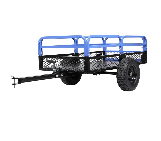 1500-Pound Load Capacity, Heavy Duty Steel ATV Dump Trailer, With Removable Sides And 2 Tires, For Mowers, Tractors, ATV, UTV