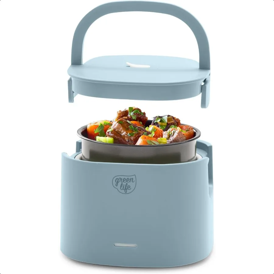 

GreenLife 20oz Electric Lunch Box Food Soup Warmer PFAS PFOAFree Ceramic Nonstick Interior Portable for Travel Office SpillProo