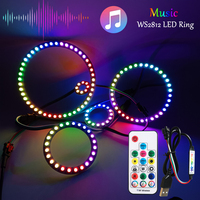 8 To 45 Pixels DC5V WS2812B DIY LED Ring Individually Addressable WS2812 Built-in IC 5050 RGB Round Modules Circle Light