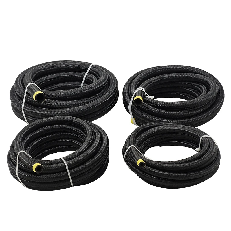 High Quality AN4 AN6 AN8 AN10 Hose Oil Fuel Hose Oil Gas Cooler Hose Line Pipe Tube Nylon Stainless Steel Braided Inside CPE