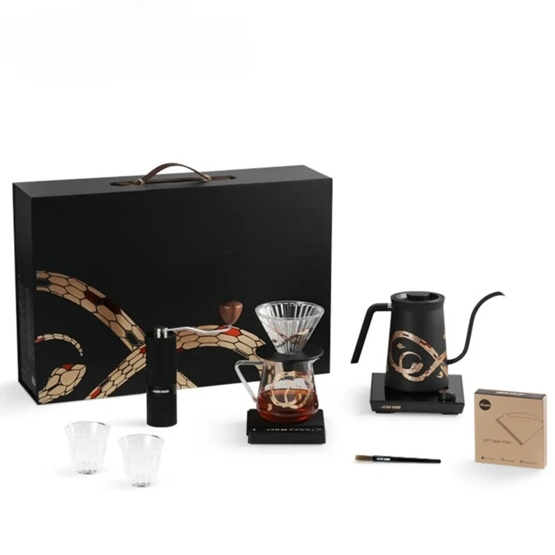 Deluxe Hand Brewed Coffee Set Espresso Scale Coffee Grinder and Filter Cups Pour Over Kettle Barista Accessories
