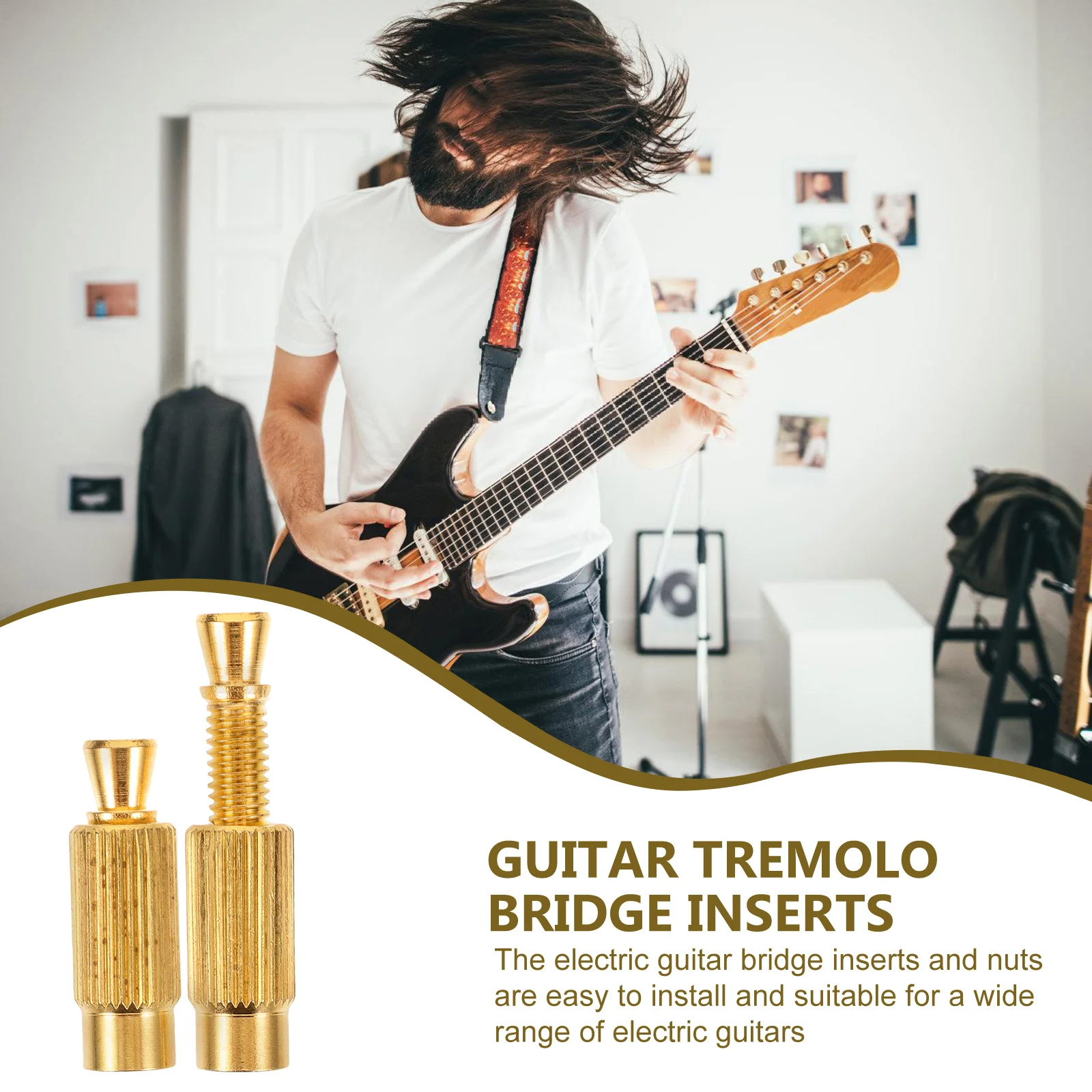 

Double Rocking Bridge Electric Guitar Nut Tremolo Studs Accessories Inserts Locking Saddles Parts