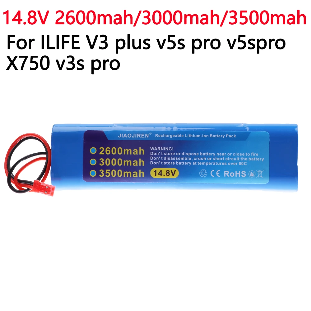 

14.8V 2600mAh 3500mah Rechargeable Battery for ILIFE V3s Pro, V50, V5s Pro, V8s, X750, For ZACO V3, V40, V5s Pro, V5x Robot