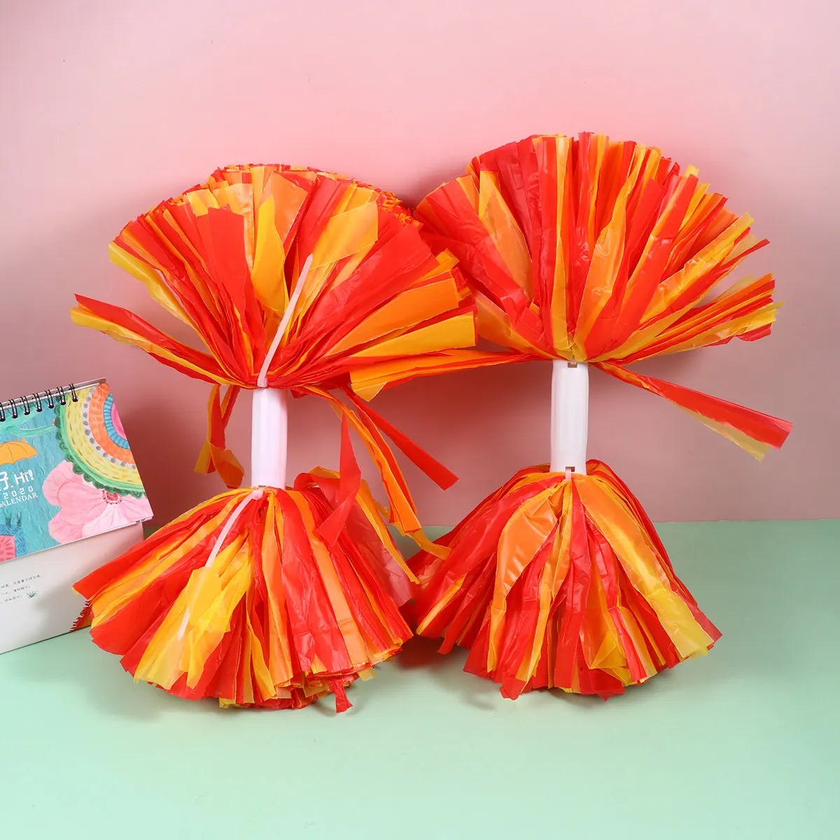 1Pair Lightweight Unbreakable Plastic Cheering Poms in Vibrant Colors Perfect for Cheerleading Competitions Football Baseball
