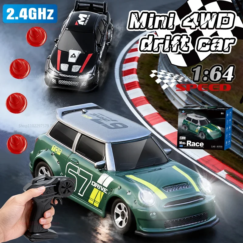 Brand New KF33 4WD 2.4GHz RC Mini Drift Car Remote Control Desktop Toys 1:64 Scale Racing Car Gifts for Children Boys Kids