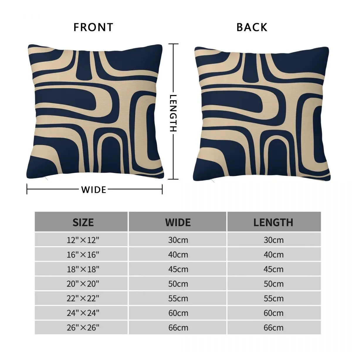 Palm Springs Beige Navy Blue Pillowcase Polyester Linen Velvet Pattern Zip Decorative Pillow Case Home Cushion Case