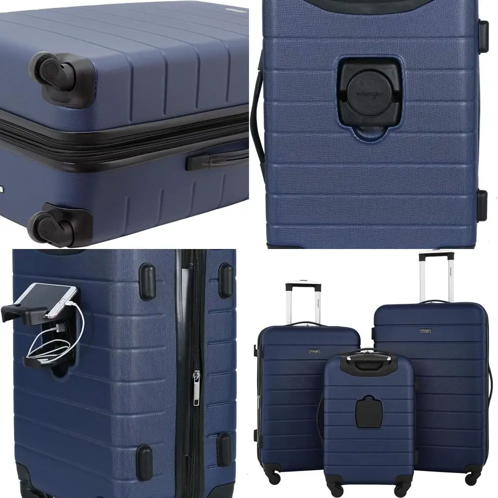 Navy Blue 3-Piece Wrangler Smart Large Set Including Cup Holder and USB Port