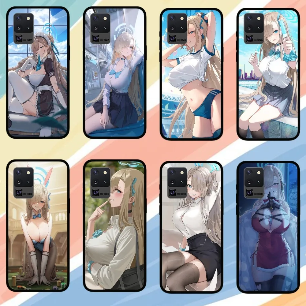 Game Blue Archive Ichinose Asuna Phone Case For Samsung Galaxy S24 S23 S22 S21 S20 FE Note910Plus Ultra Lite 5G Black Phone Case