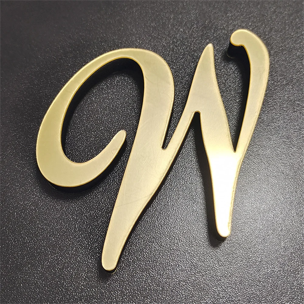 20CM Gold English Letters A-Z Mirror 3D Wall Sticker Decoration Festival Party Wedding Decor Acrylic Mural Peel Stick Wallpaper