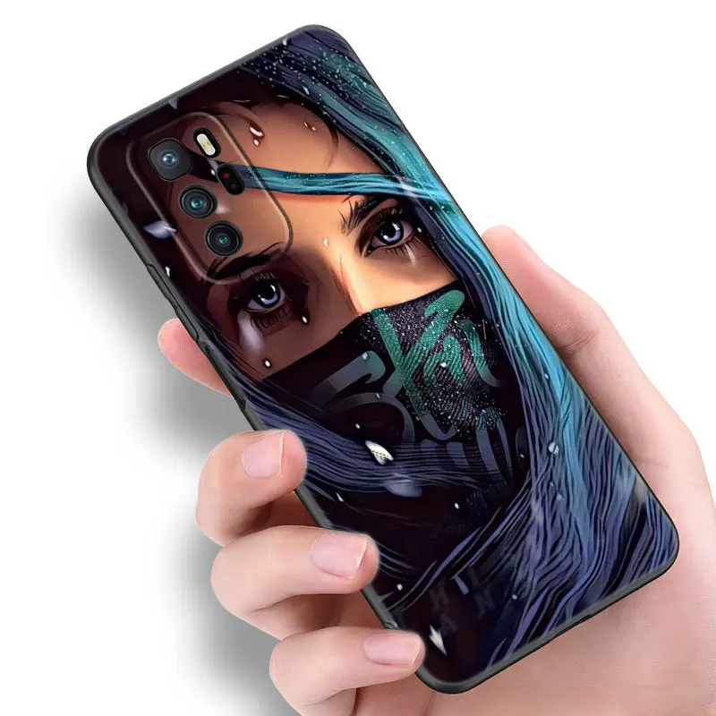 Cool Fashion Masked Girl Phone Case For Xiaomi Redmi Note 10 11 11S 12 4G 8 9 11E 11T Pro Plus 10T 5G 8T 9S 10S 12S Black Cover