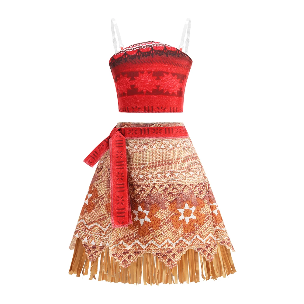 Moana Princess Girls Dress Summer Ocean Adventure Kid New Movie Halloween Cosplay Princess Carnival Vaiana Outfit Costume