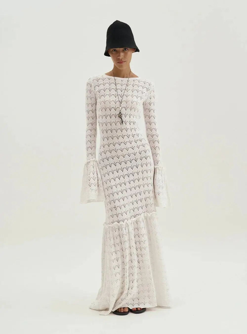 فستان طويل مثير مفرغ المرقعة كشكش شير الروسية محبوك فستان Kpop sexys 2025 فستان صيفي رداء Vestido المرأة أنيقة #6