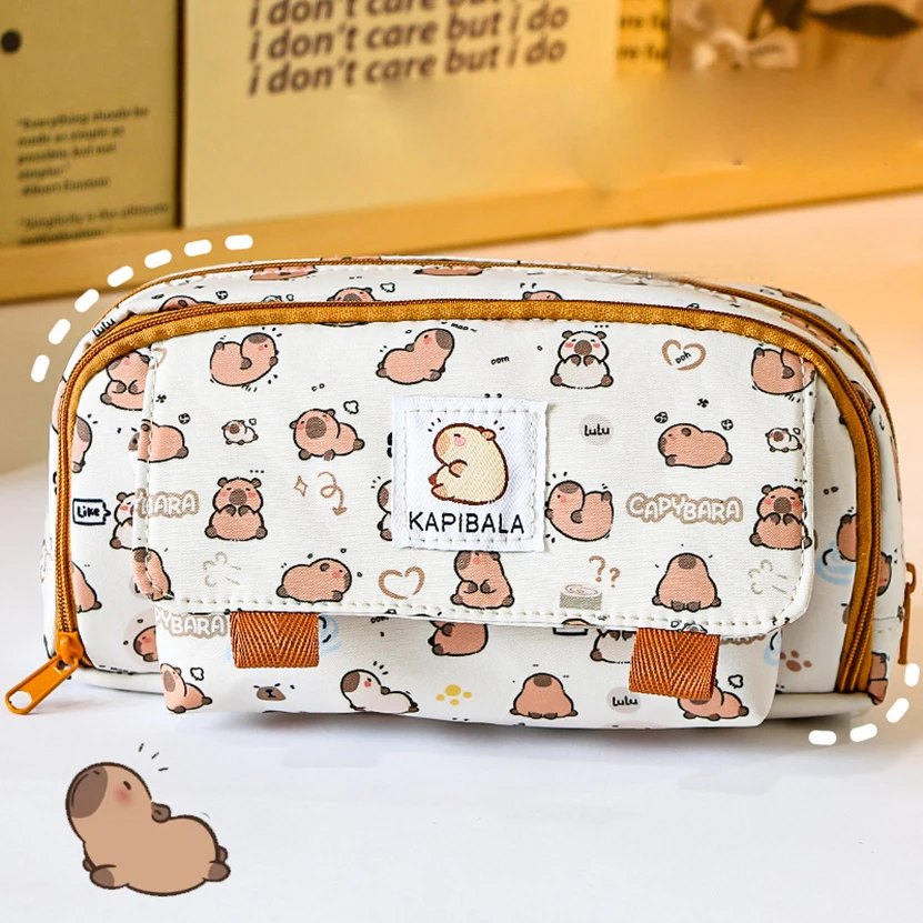 Pencil Case Korean Large Pencils Box Lapiceras Estuche Escolar 3 Compartimientos Stationery Storage Bags Kawaii Trousse Scolaire