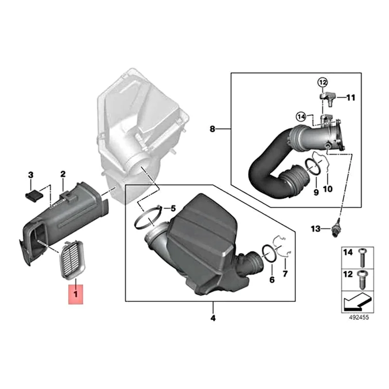 A30F-Intake Grille Cover Intake Duct Cover 13718580421 For BMW 3 Series G28 G21 G20 New High Quality Auto Parts