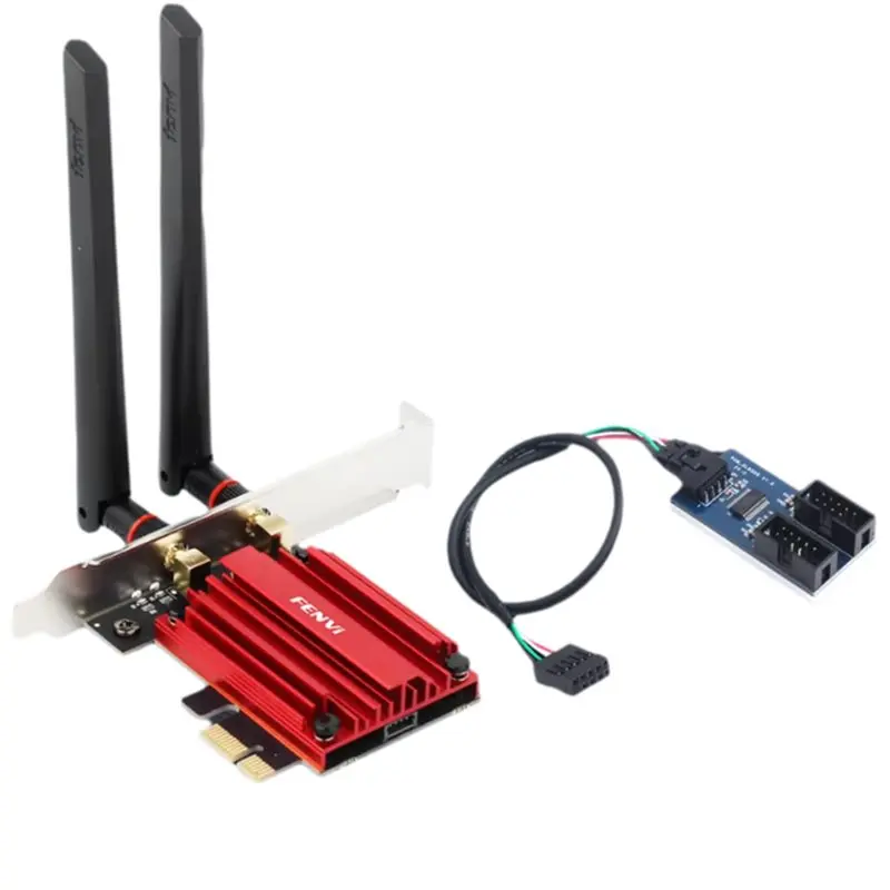 

Exquisite-Wifi 7 PCIE Wifi Adapter Tri-Band BT5.4 9 Pin 1 To 2 USB2.0 Splitter Extension Cable For Motherboard Interface