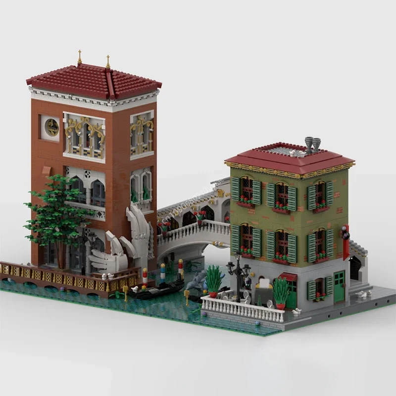 MOC – canal Modulaire Grande Venise, ville créative, vue sur la rue, modèle d'architecture, bloc de construction, briques à monter soi-même, jouet éducatif, cadeau