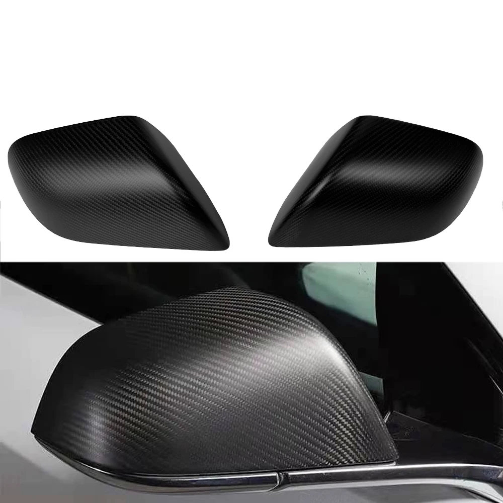 

For Tesla Model 3 Carbon RearView Mirror Cover Matte Carbon Fiber Mirror Caps 2017up