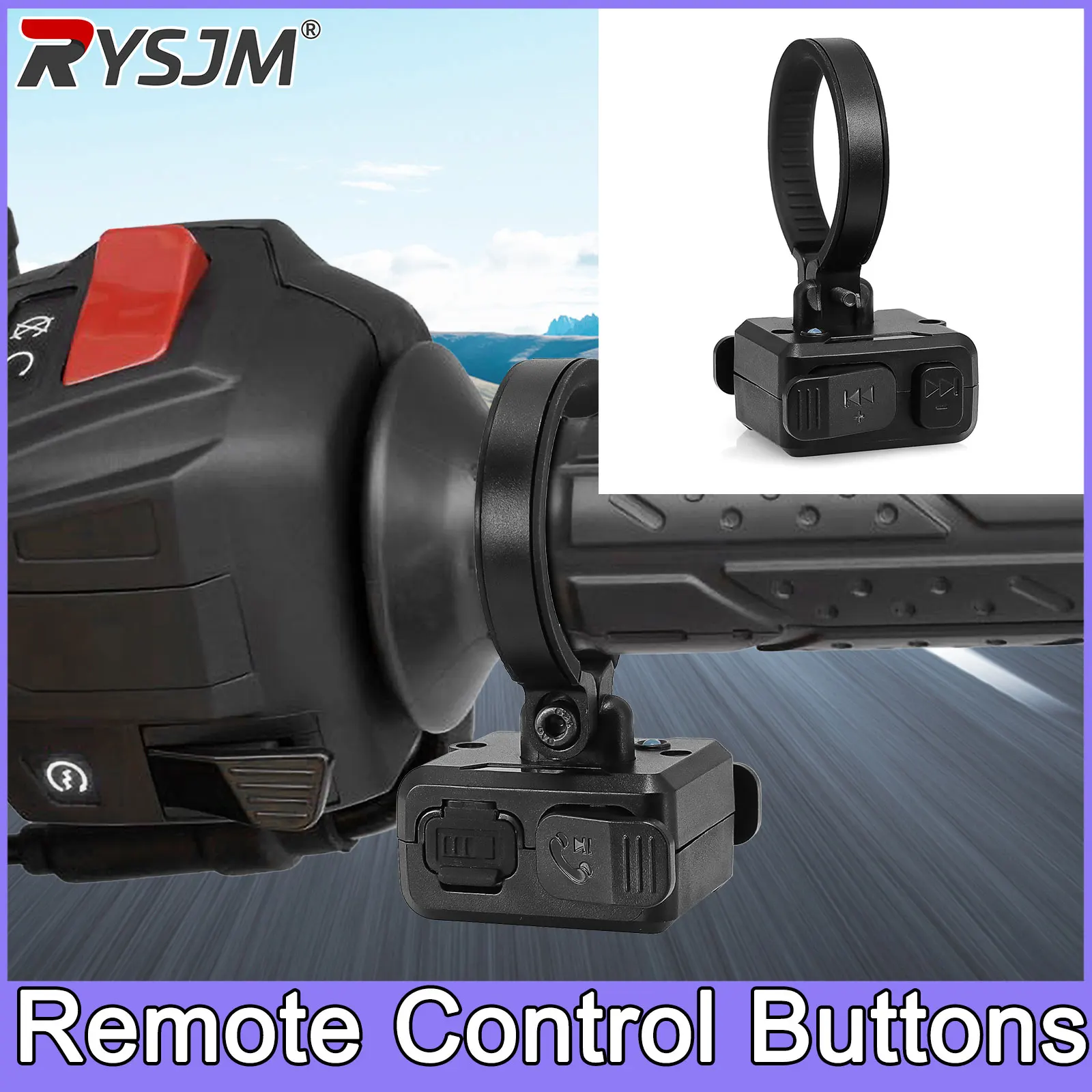 Wireless Remote Button Helmet Earphone Motorcycle/Bike Handlebar Media Controller Steering Wheel Remote Control for Android
