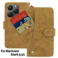 Vintage Leather Wallet Blackview Shark 9 5G Case 6.67\