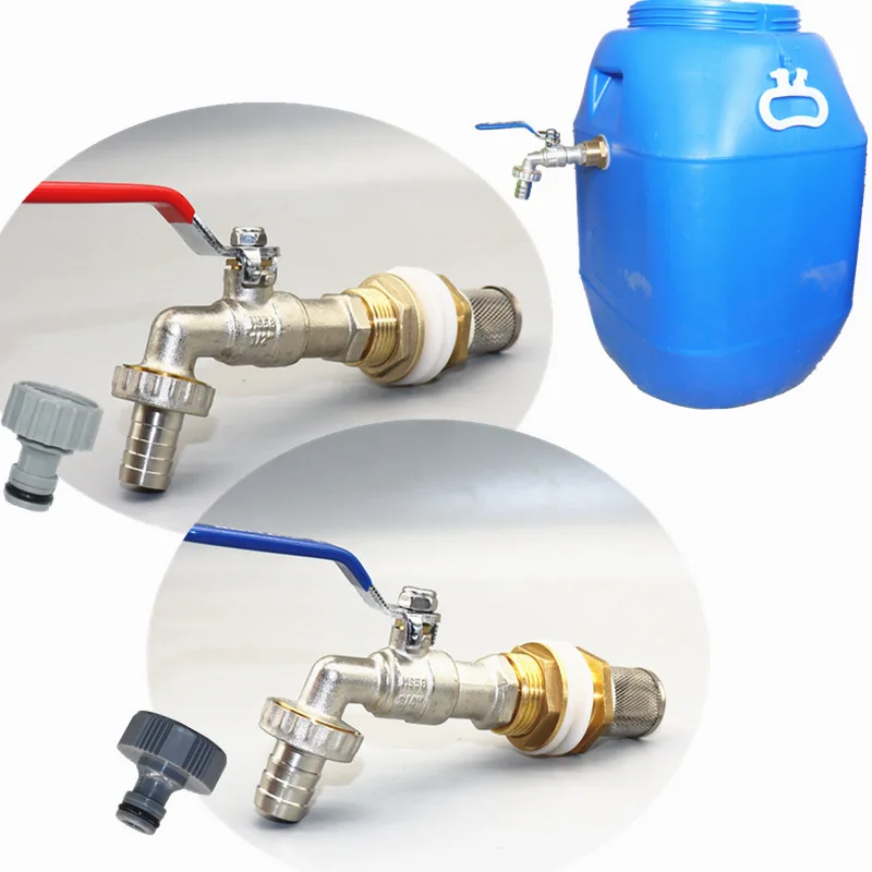 Faucets Garden Rain 1/2 Inch Plastic Bucket Adapter Filter Fauce Bucket Base Connector Brass