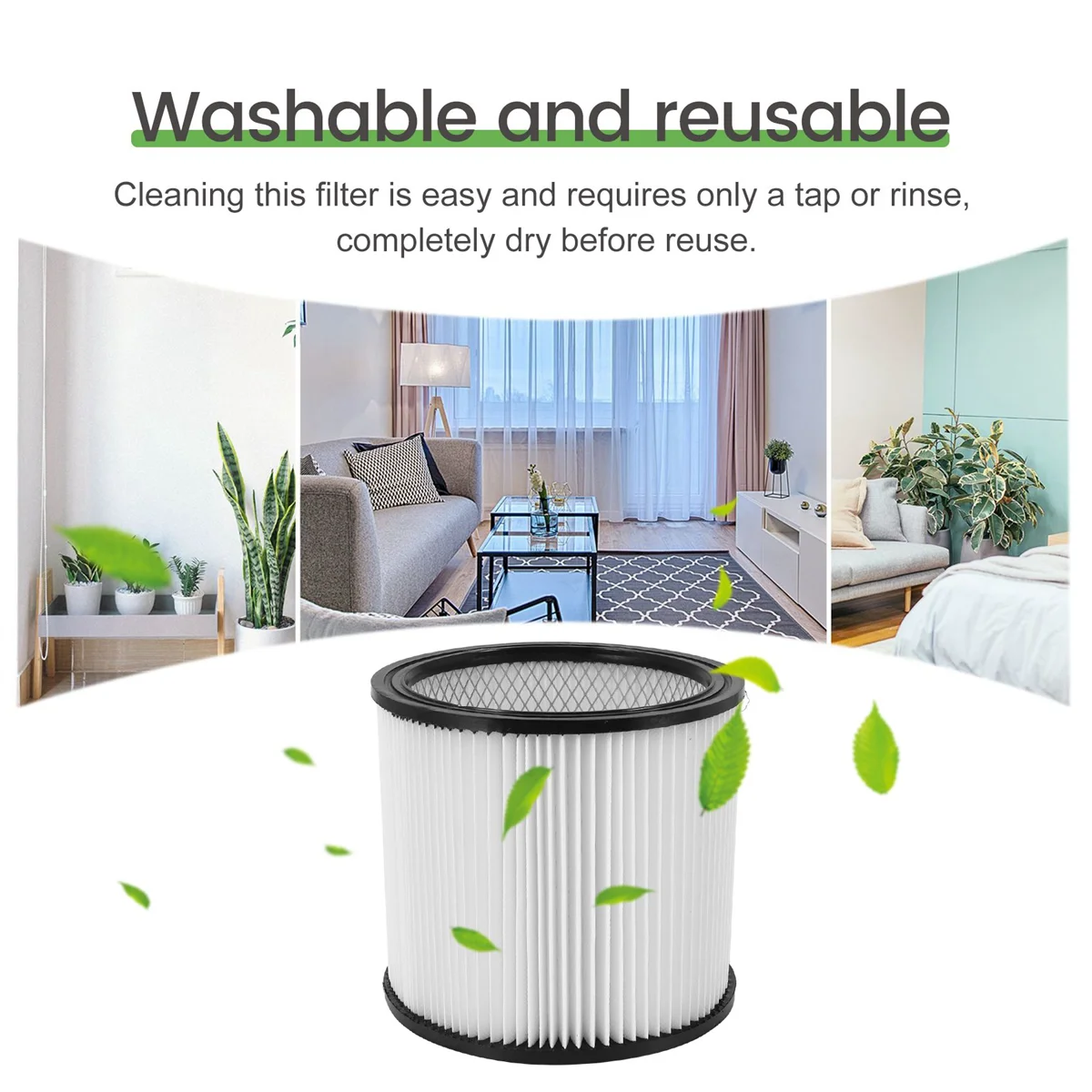 فلتر بديل ABZL لمرشحات Shop Vac 90304 90333 90350 يناسب معظم المكانس الكهربائية الرطبة/الجافة في المتجر 5 جالون وما فوق
