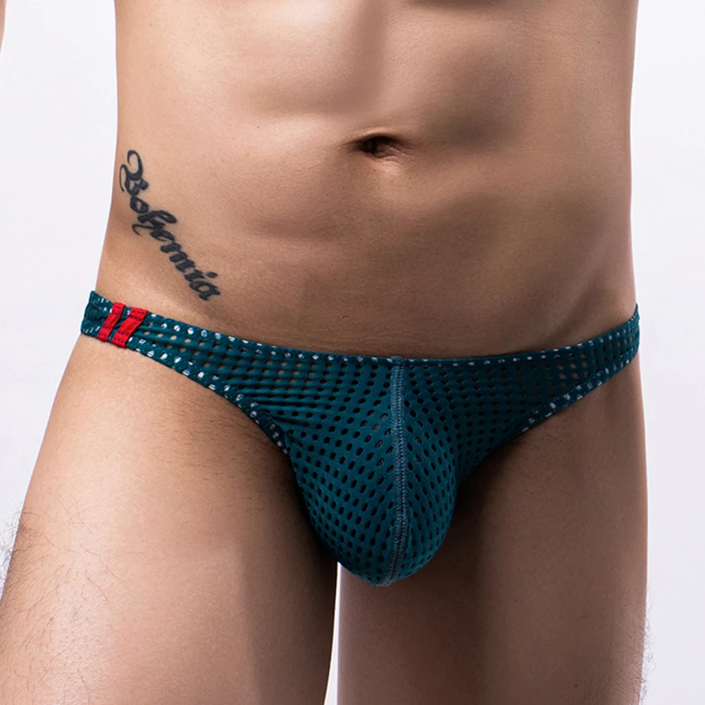 

Men's Sexy Pouch Thongs Mesh Swim Low Rise Bikini Briefs Underwear Panties