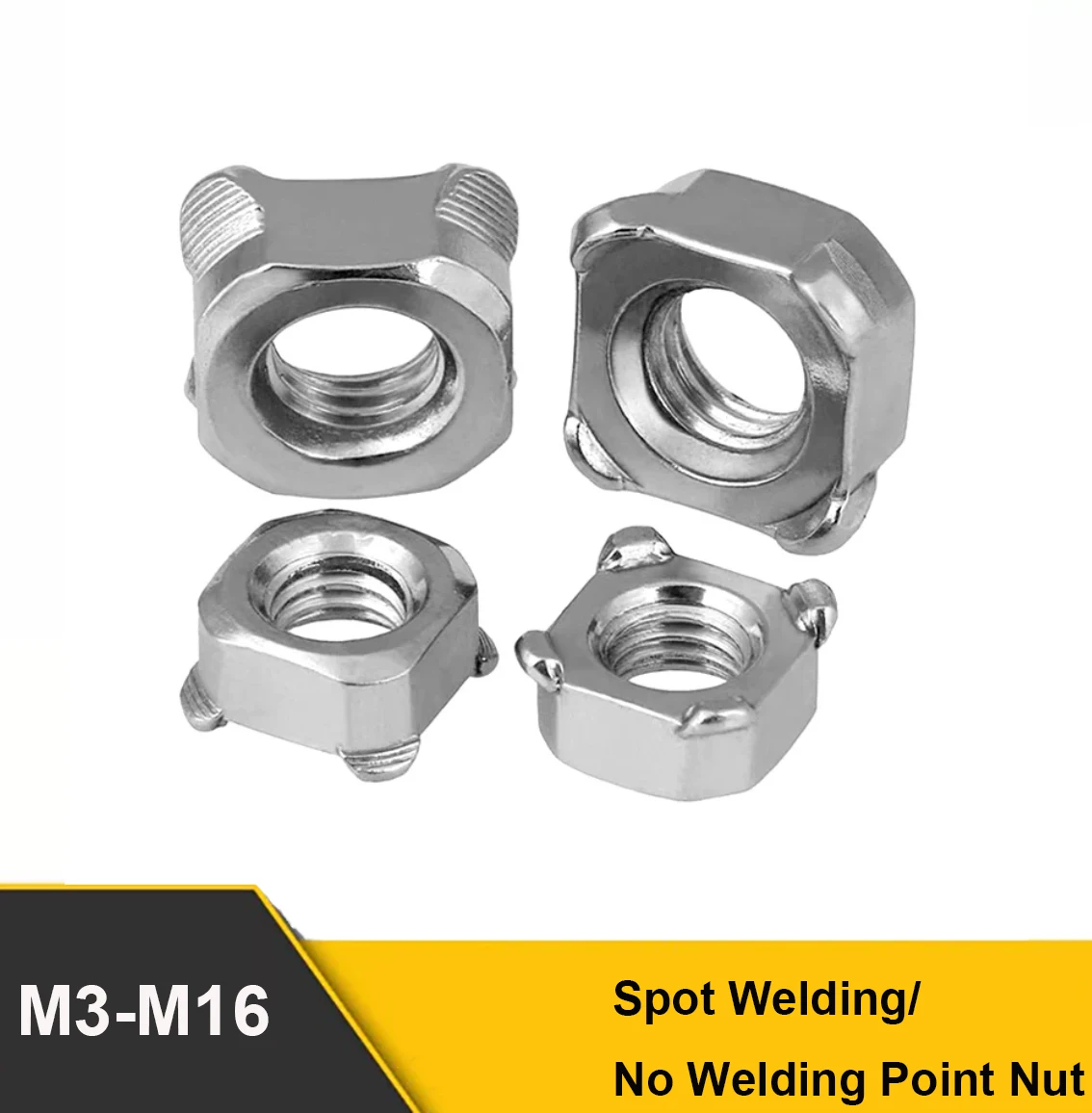 304 Stainless Steel  M3 M4 M5 M6 M8-M16 Hexagon Projection Weld Nut/Weld Nut Without Projections Suitable For Ships Molds Etc