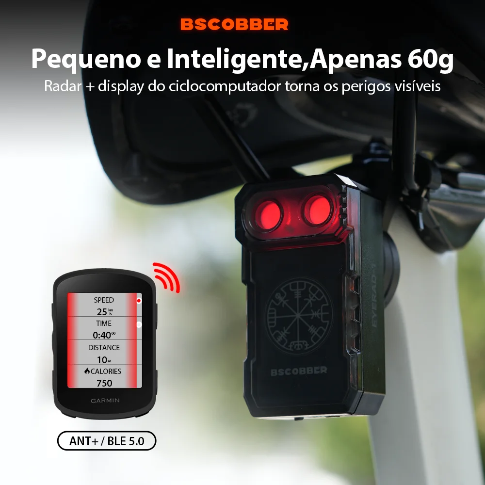 Bscobber luz traseira inteligente para bicicleta, radar, luz traseira ipx6, à prova d'água, ciclismo, sem fio, lâmpada recarregável Bscobber luz traseira inteligente para bicicleta, radar, luz traseira ipx6, à prova d'água, ciclismo, sem fio, lâmpada recarregável