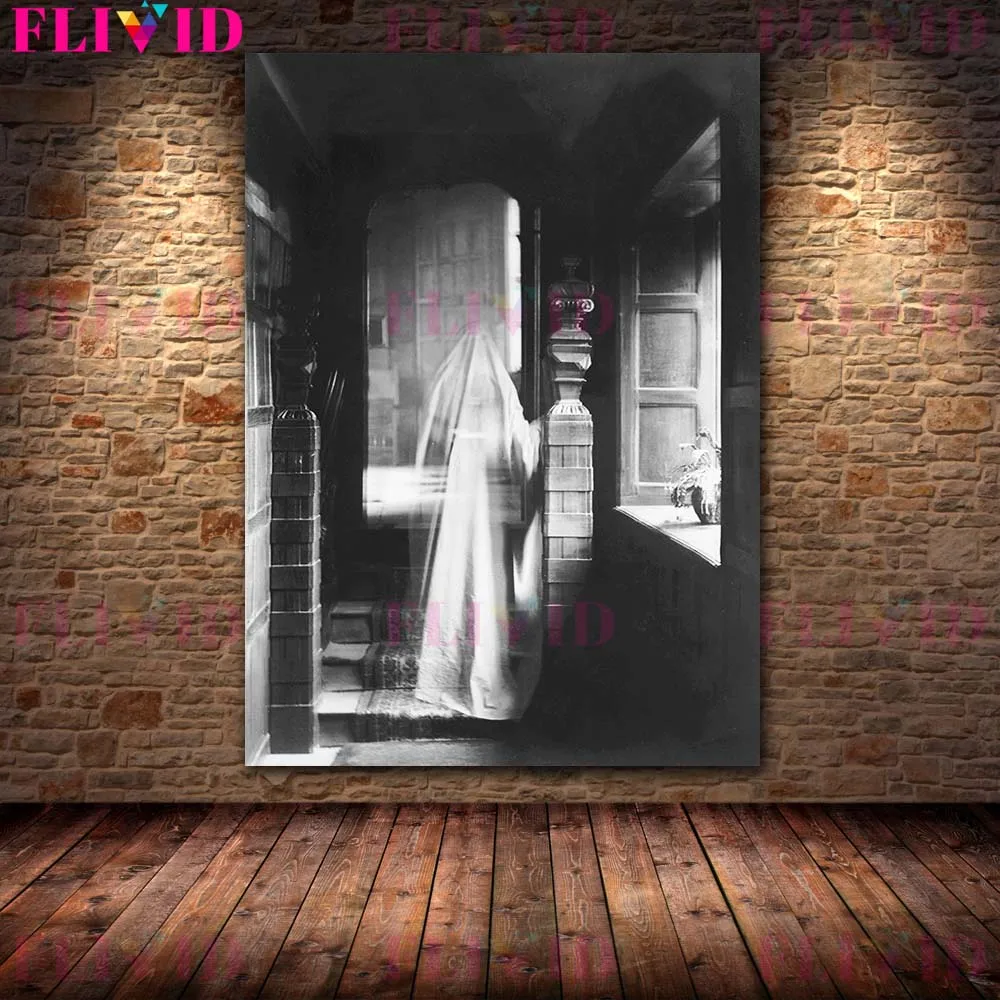 Creepy Ghost Spirit Photo Freak Vintage Wall Art Canvas Painting Phantom Shadow Spooky Specter Poster And Print Home Decoration