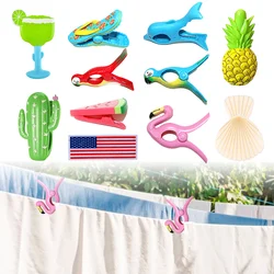 Cute Plastic Beach Towels Clips For Sunbeds Sun Lounger Animal Decorative Clothes Pegs Pins Large Drying Racks Retaining Clip