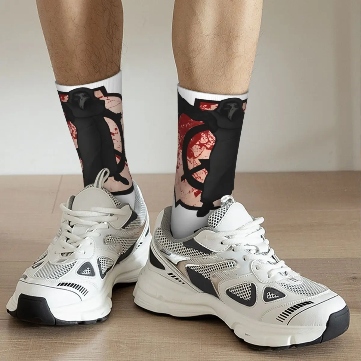 Kaus kaki pria SCP 49 Happy lucu kaus kaki Retro Harajuku SCP Foundation Scarlet King Hip Hop kaus kaki keren mulus hadiah dicetak