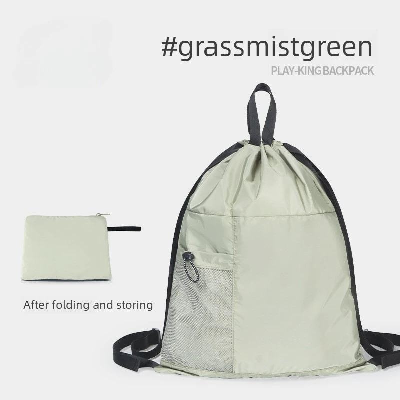 

Drawstring Backpack Lightweight Fitness Bag Mountaineering Running Sports Bundle Mouth Bag Casual Folding Waterproof Storage Bag