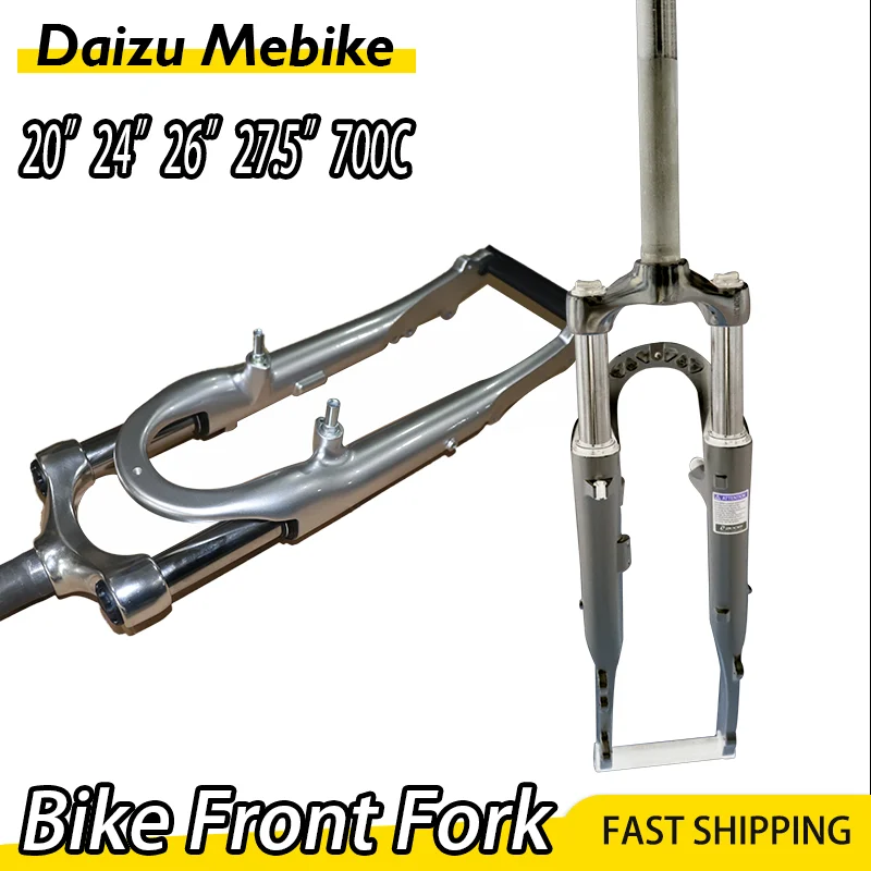 MTB Mountain Bike Front Fork 26 Inch  Disc Brake Silver Aluminum Alloy Bicycle 100mm Adjustment Bicycle Accessories