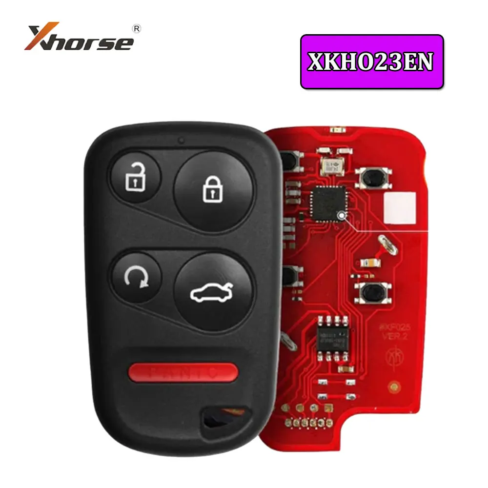 

Xhorse XKHO23EN Универсальный дистанционный ключ, 4 кнопки, 2-е поколение для Honda, проводной дистанционный ключ для VVDI MINI, английская версия