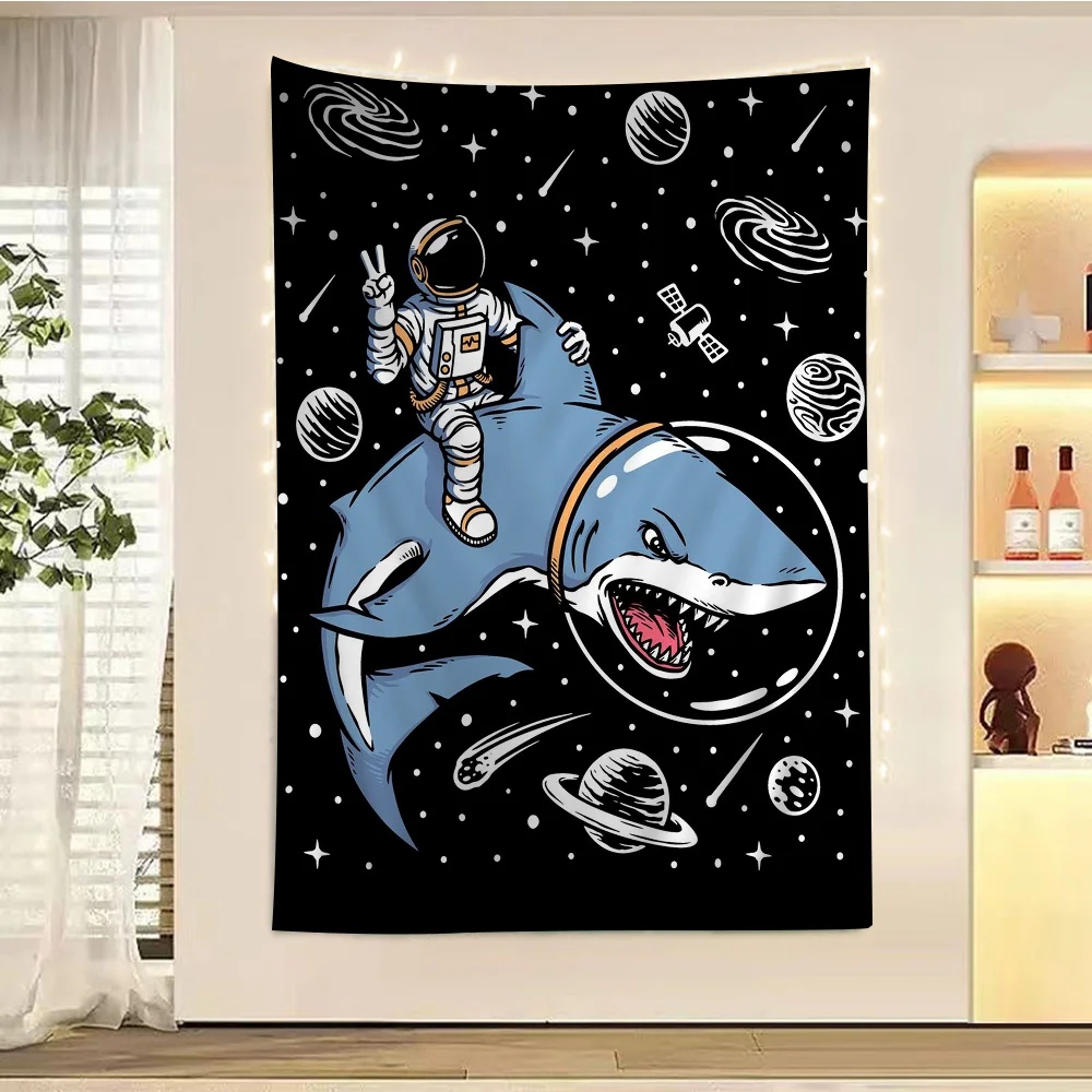 Cartoon Space Astronaut Chart Tapestry Art Science Fiction Room Home Decor Cheap Hippie Wall Hanging