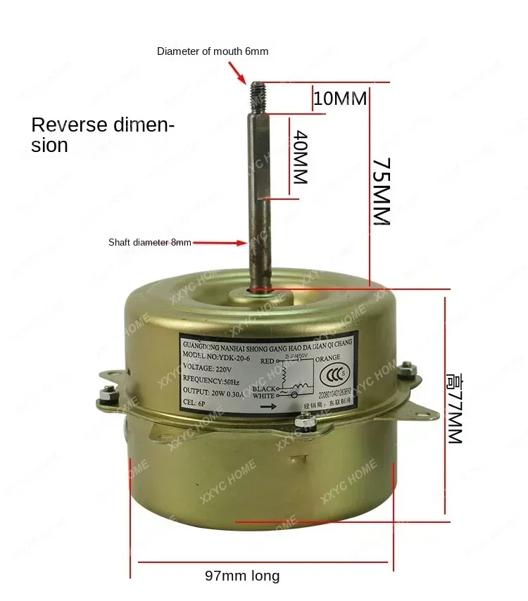 

new good working for Air conditioner Fan motor YDK25-6 YDK-25-6 Reverse direction motor 25W good working