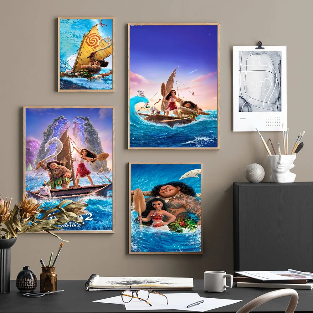 Moana 2 Vintage Posters Sticky Whitepaper Prints Posters Artwork Posters Wall Stickers