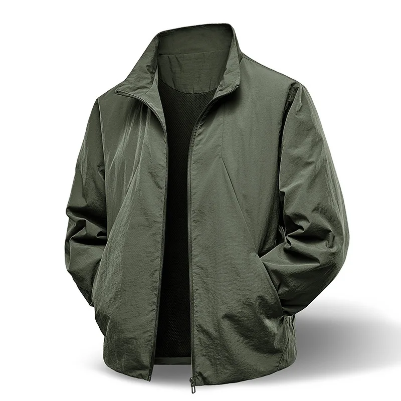 

2026 Men's Casual Jacket Stand-Up Collar Spring and Autumn Thin Zipper Windproof Waterproof Versatile Outdoor Sports Jacket