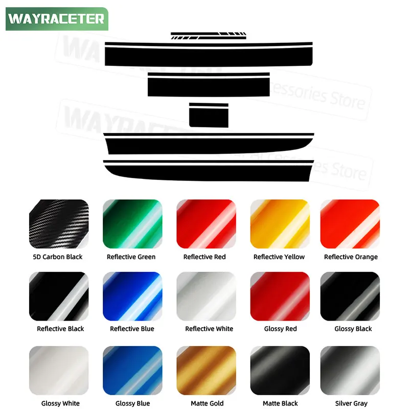 7 قطعة/المجموعة الباب الجانب المشارب ملصق هود سقف الجذع مائي لمرسيدس AMG GT 2-door C190 R Pro R190 C192 2025 GTS GTR GTC GT3