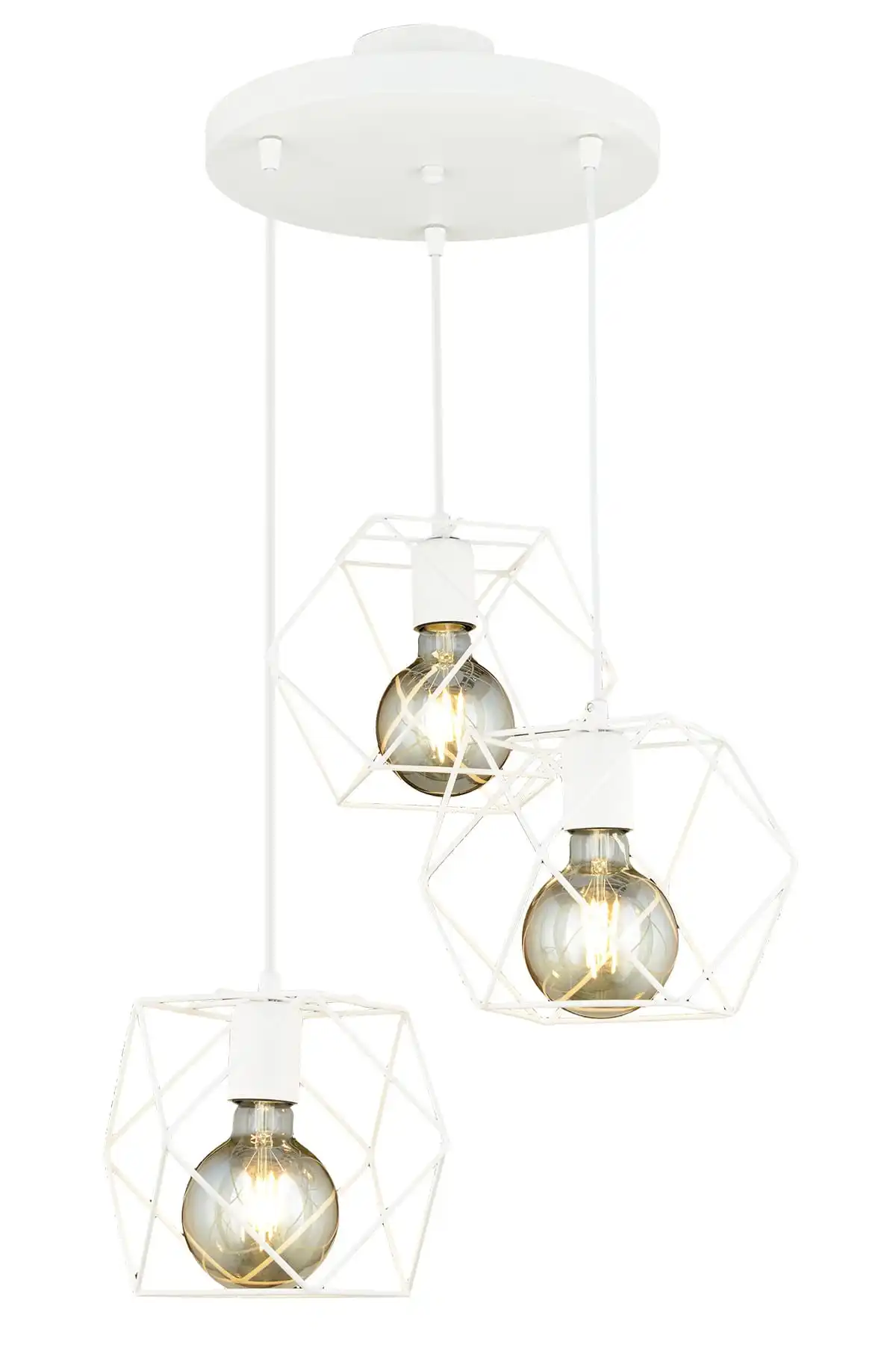 DOLBOVI lily 3-piece Metal rustic chandelier-white