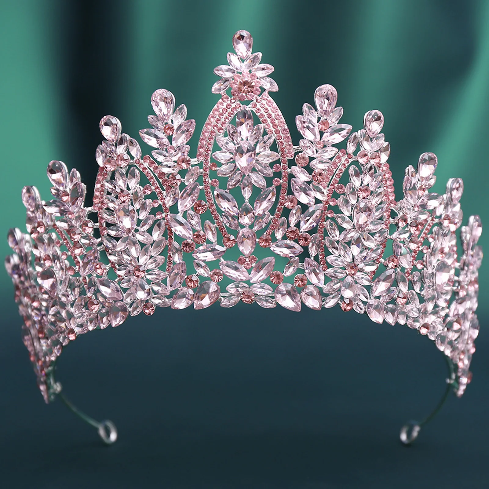 Alloy Crystal Baroque Style Bridal Crown With Comfortable Lightweight Design For Wedding Ceremony view 2