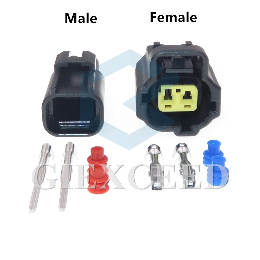 2 Sets 2 Pin AC Assembly 184008-1 Car Water Temperature Sensor Plug Auto Connector Wiring Waterproof Socket