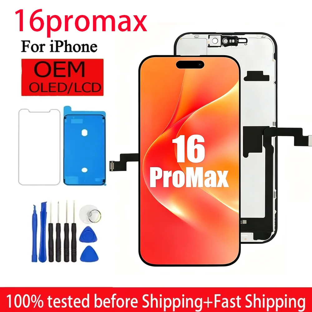SOFT OLED Pantalla For iPhone 16Promax LCD Display Touch Screen Digitizer Assembly 16 Promax LCD Replacement With 3D Touch