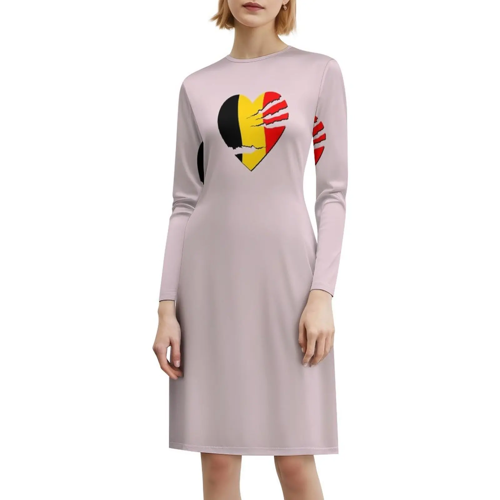 فستان بوهيمي عتيق على شكل قلب بلجيكي بعلم بلجيكي وأكمام منتفخة أو خيارات بدون أكمام للنساء فستان علم بلجيكا #6
