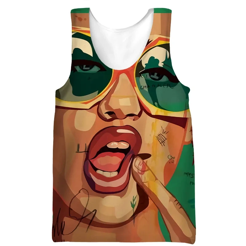 2024 Harajuku African Girls Pattern Vest Daily Fitness Men Tank Top Sleeveless Funny Undershirt Round Neck Men Clothing y2k Tops