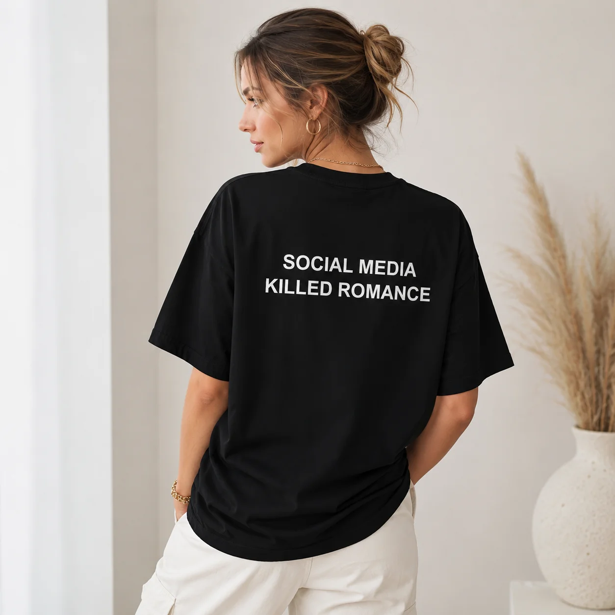 2026 Social Media Killed Romance Summer T Shirt Men Women Aesthetic Valentine's Print T-Shirt Couple Cotton Tee Tops Clothing