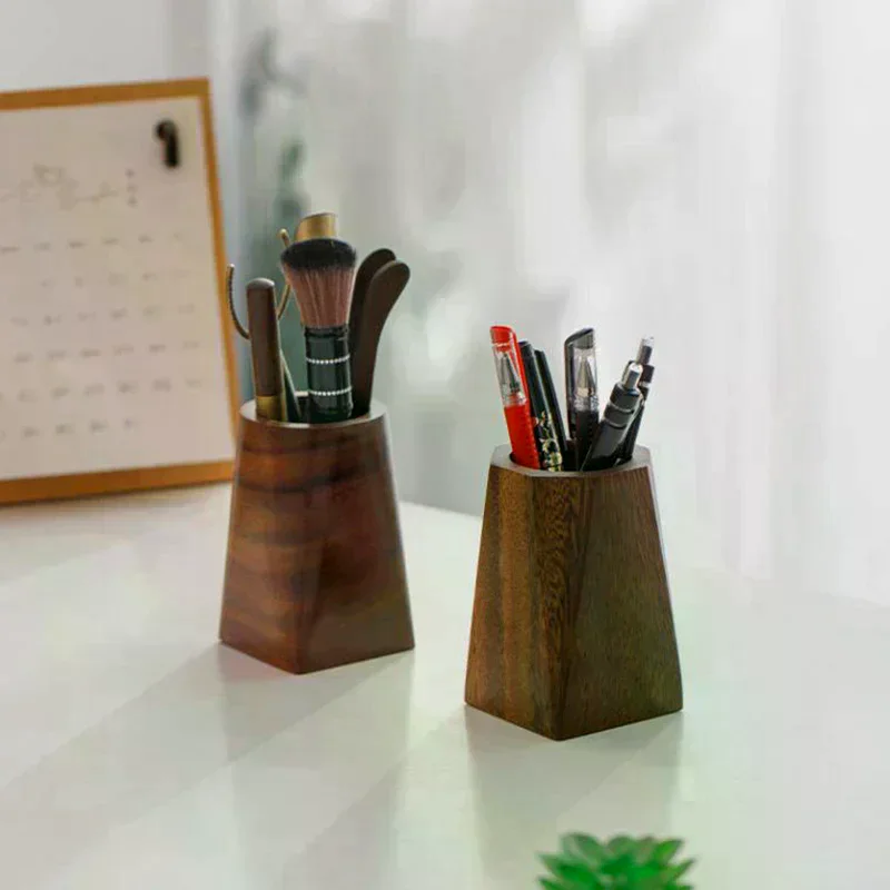 

Black Walnut Pen Holder Polishing Design Desktop Storage Supplies Wooden Desk Accessories Pen Storage Box Walnut Pen Holder